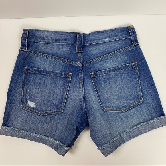 J Crew Medium Dark Wash Cuffed Denim Shorts Size 24 - Picture 11 of 12